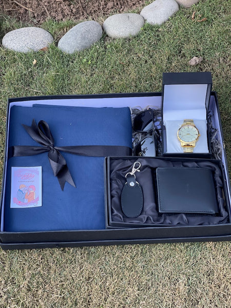 Luxury Men’s Gift Box – Suit, Wallet Set, Watch & Sunglasses